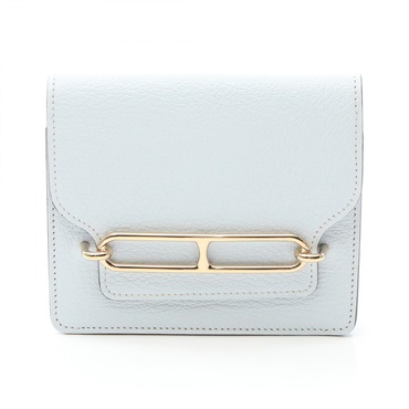 HERMES Roulis Slim Bi-fold wallet 082213CP Chevre leather Blue Used Women GHW Z