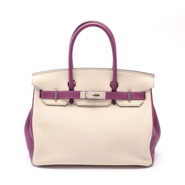 HERMES Birkin 30 Hand bag Y Togo leather anemone Beton Used SHW matt