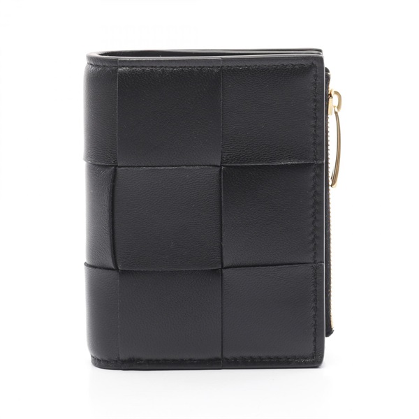 BOTTEGA VENETA Small Cassette Maxi Intrecciato Bi-fold wallet 742698VCQC48425 BK