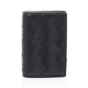 BOTTEGA VENETA Intrecciato Tiny Tri-fold wallet purse 751156VCPP38425 leather BK