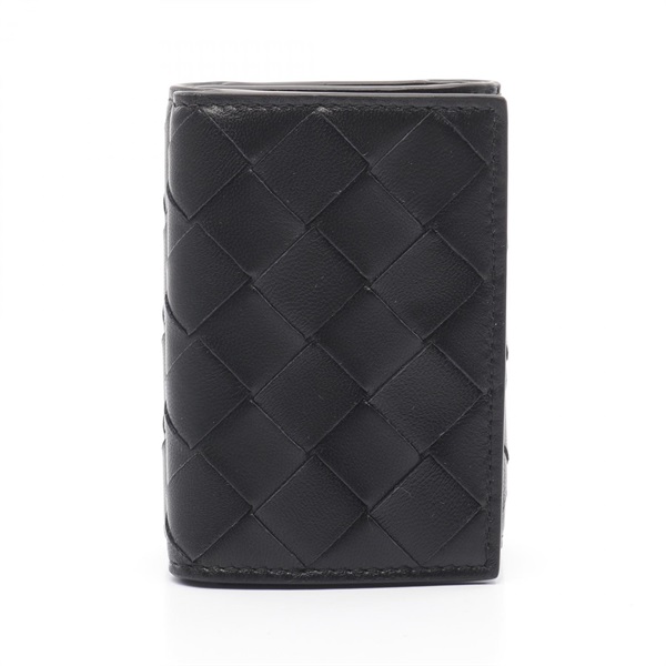 BOTTEGA VENETA Intrecciato Tiny Tri-fold wallet purse 751156VCPP38425 leather BK