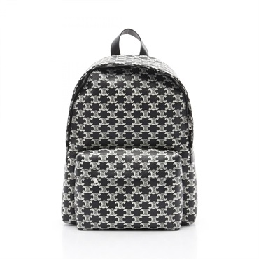CELINE Triomphe Rucksack Backpack bag 188382FSZ38AW canvas leather Black Beige
