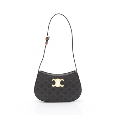 CELINE MEDIUM TILLY Triomphe Shoulder Bag 115702CUZ04LU canvas leather Brown NEW
