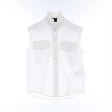 LOUIS VUITTON blouse sleeveless #34 RW201A NFL FIBB74 cotton White Used Women