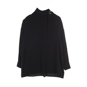 HERMES blouse #36 shirt 2E0619D0 silk Black Used