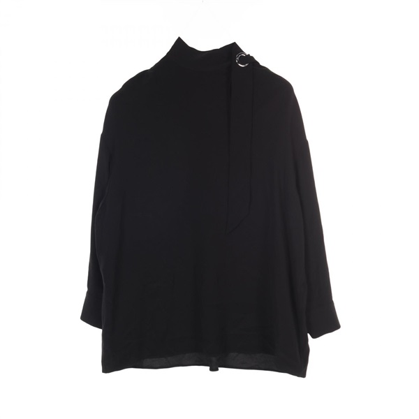 HERMES blouse #36 shirt 2E0619D0 silk Black Used