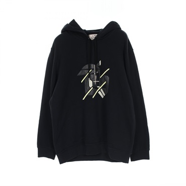 HERMES Chevaux unsymmetry Hoodie sweatshirt 31-5764 cotton Black Used
