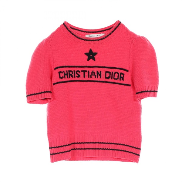 Christian Dior logo Knit 224S09AM308 wool Cashmere and Pink Black #F34 Women