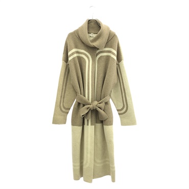 HERMES Knitwear Jacket Cardigan coat cashmere Beige Used Women size 36