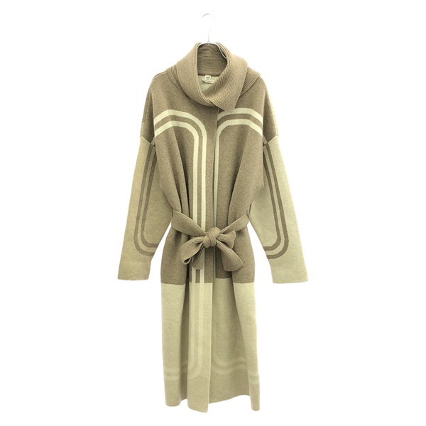 HERMES Knitwear Jacket Cardigan coat cashmere Beige Used Women size 36