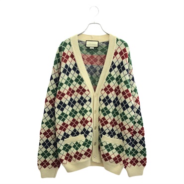 GUCCI Cardigan Sweater Alpaca Wool Multicolor Size S Used Mens