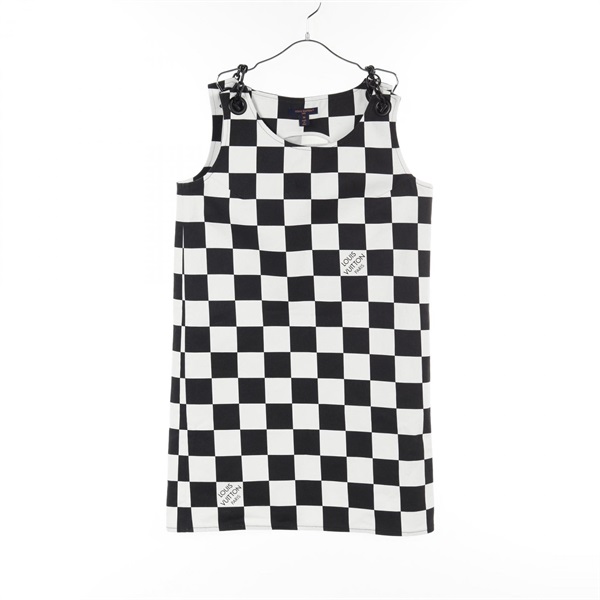 LOUIS VUITTON Damier Denim Chain Strap Dress RW251WW cotton Black White Used 36