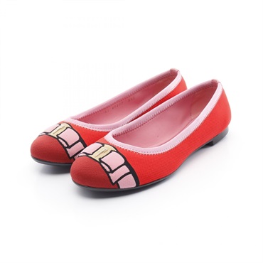 Salvatore Ferragamo Vara ribbon shoes Fabric leather Red Pink Women #5 1/2C
