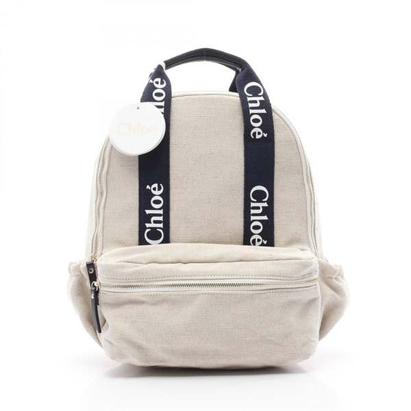 Chloe Rucksack Backpack bag C20423Z40 canvas Beige Navy unique NEW