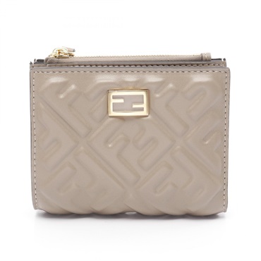 FENDI Slim Baguette FF Bi-fold compact wallet purse 8M0506AAJDF0E65 leather