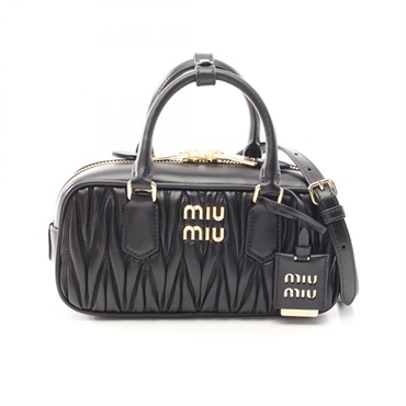 Miu Miu MATELASSE Hand shoulder crossbody bag 5BB142AN88F0002 leather Black new
