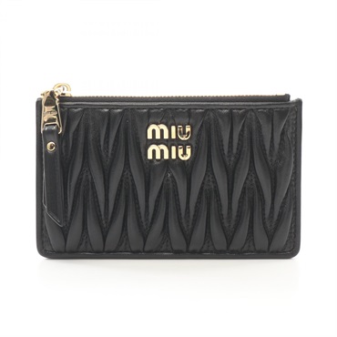 Miu Miu Materasse Card Case holder 5MB0602FPPF0002 leather Black NEW