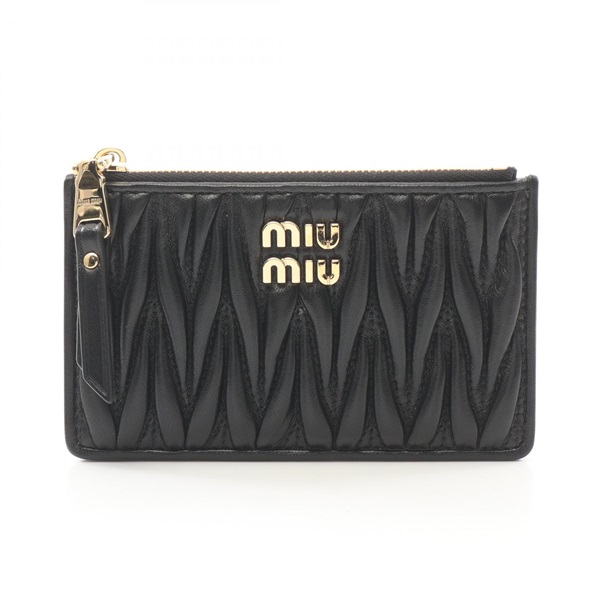 Miu Miu Materasse Card Case holder 5MB0602FPPF0002 leather Black NEW
