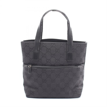GUCCI GG canvas Handbag 001998 canvas leather Black Used Women