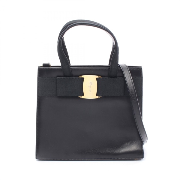 Salvatore Ferragamo Vara ribbon Shoulder Handbag 21 4178 leather Black Used