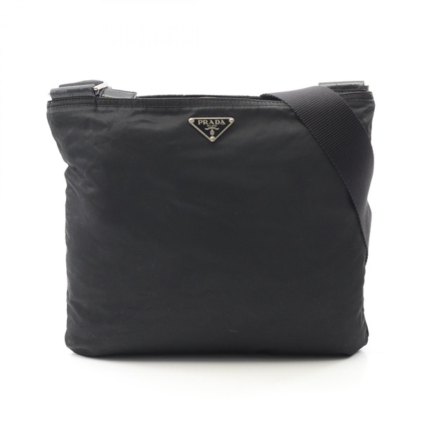 PRADA Re-Nylon Crossbody Shoulder Bag Nylon leather Black Used Women logo