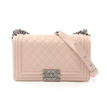 CHANEL Boy chanel chain Shoulder Bag A67086 Lambskin Pink Used COCO