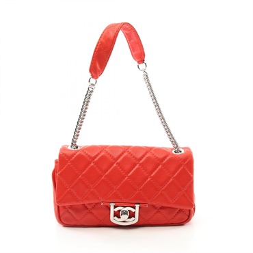CHANEL Matelasse chain Shoulder Bag A37048 Lambskin leather Red Used SHW