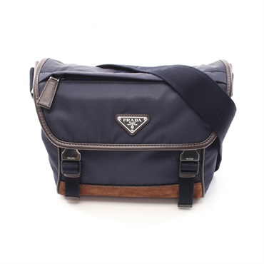 PRADA TESSUTO CAMOSCIO Shoulder Bag 2VD066384OOFF0C1B Nylon leather Suede Navy