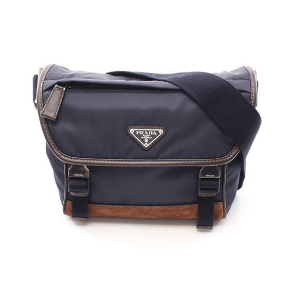 PRADA TESSUTO CAMOSCIO Shoulder Bag 2VD066384OOFF0C1B Nylon leather Suede Navy