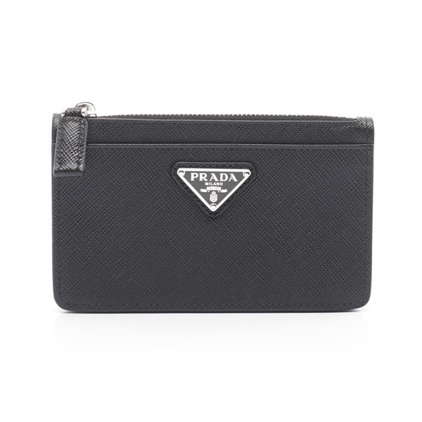 PRADA SAFFIANO TRIANGOLO coin purse wallet 2MC084QHHF0002 leather Black nero