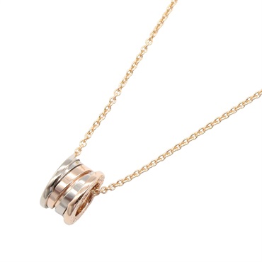 BVLGARI B-zero1 Perfect Mistake Necklace 18KPG Pink Rose 18KWG Gold Used Unisex
