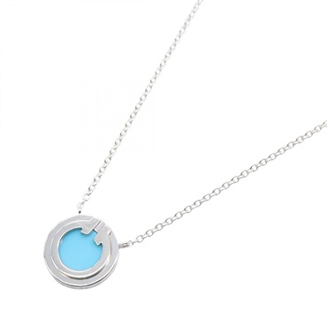TIFFANY＆CO Two Circle Turquoise Necklace 18KWG White Gold Blue Used women
