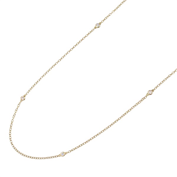 TIFFANY＆CO By the Yard Necklace 12P Diamond 18KYG Yellow Gold Used women