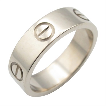 CARTIER Love Ring 18KWG White Gold Used unisex US size 5.75 #52