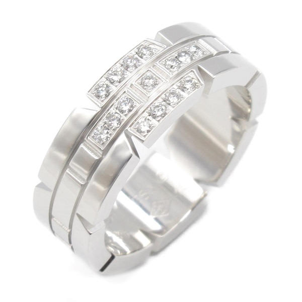 CARTIER Tank Francaise Diamond Ring 18KWG White Gold Used women US size 4.75 #49