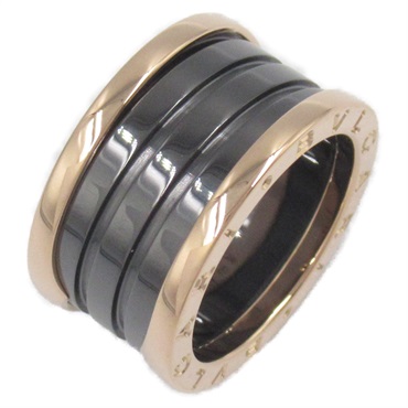 BVLGARI B-zero1 ceramic Ring 18KPG Pink Rose Gold Black Used unisex US size 6.75