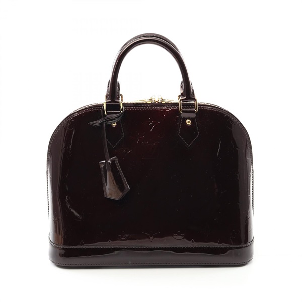 LOUIS VUITTON Alma PM Handbag M91611 Vernis leather Purple Amarrant Used Women