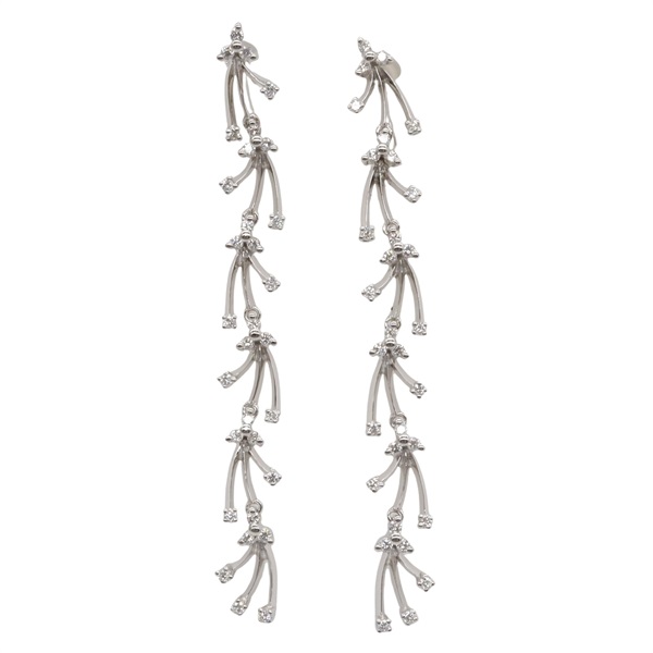 JEWELRY Diamond screw back Dangle Earrings 18KWG 14KWG Gold Used women