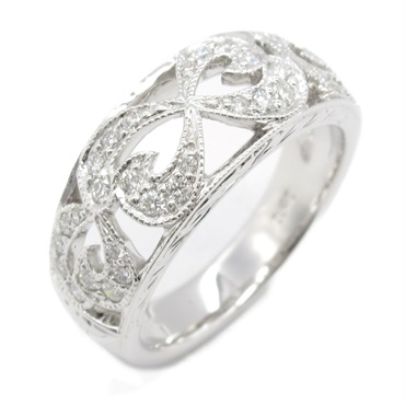 JEWELRY Diamond Ring 18KWG White Gold Used women US size 6