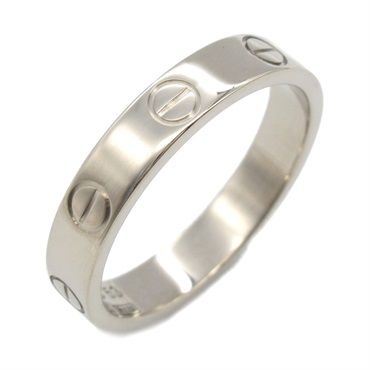CARTIER Mini Love Ring 18KWG White Gold Used unisex US size 6.25 #53