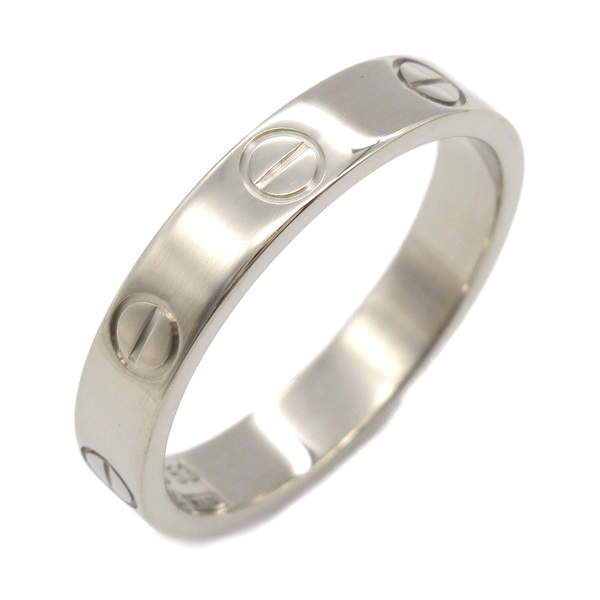 CARTIER Mini Love Ring 18KWG White Gold Used unisex US size 6.25 #53