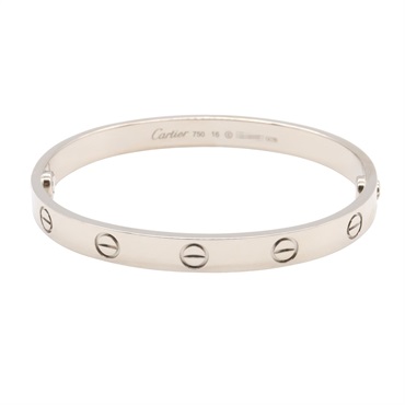 CARTIER Love Bracelet 18KWG White Gold Used Women #16