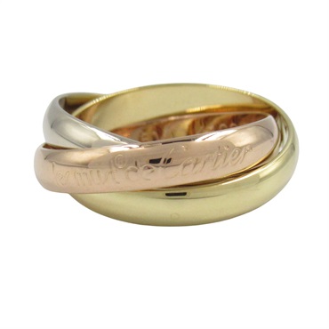 CARTIER Trinity Ring 18KYG 18KPG 18KWG Three gold used US size 5.25 #50 unisex