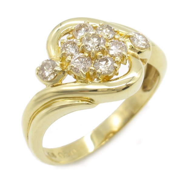 JEWELRY Diamond Ring 18KYG Yellow Gold Used women US size 5.75