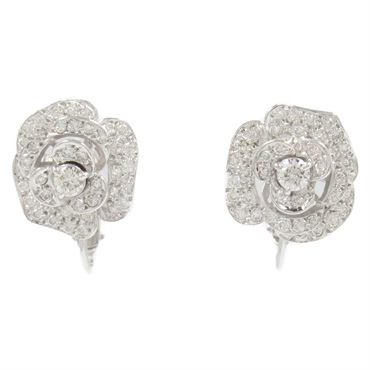JEWELRY Diamond screw back earrings flower 18KWG 14KWG Gold Used women