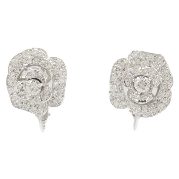 JEWELRY Diamond screw back earrings flower 18KWG 14KWG Gold Used women
