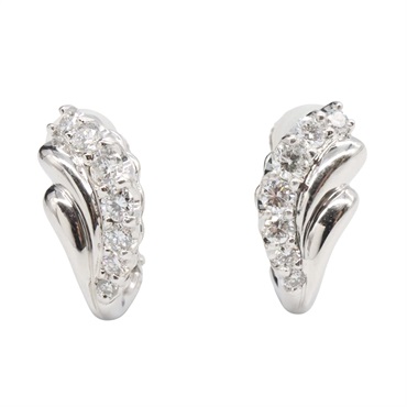 JEWELRY Diamond screw back earrings Pt900 Platinum 14KWG White Gold Used women