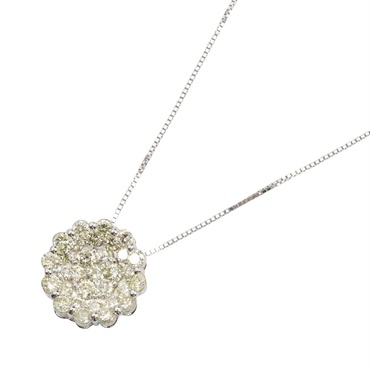 JEWELRY Diamond Necklace Pendant 18KWG White Gold Used women