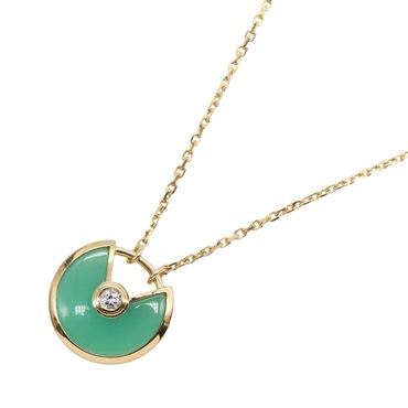CARTIER Amulet de Cartier Necklace Chrysoprase 18KYG Gold Diamond Used women