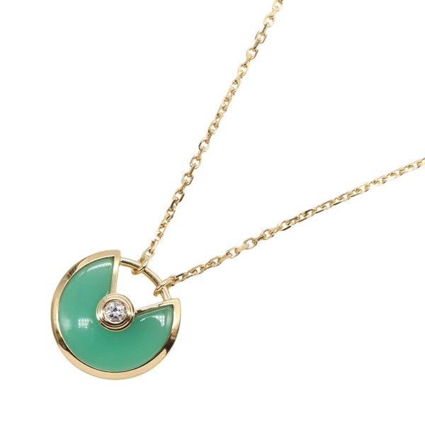 CARTIER Amulet de Cartier Necklace Chrysoprase 18KYG Gold Diamond Used women